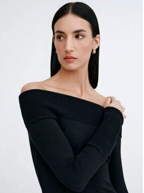 Marcella NYC Tilly Off-the-Shoulder Black Top - NWT - Size XS - Ret. $88.00